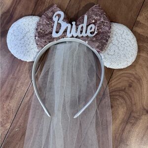 Disney Sequin Bride Headband with Veil